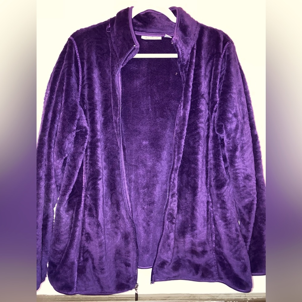 Purple Sherpa Zip Up Jacket